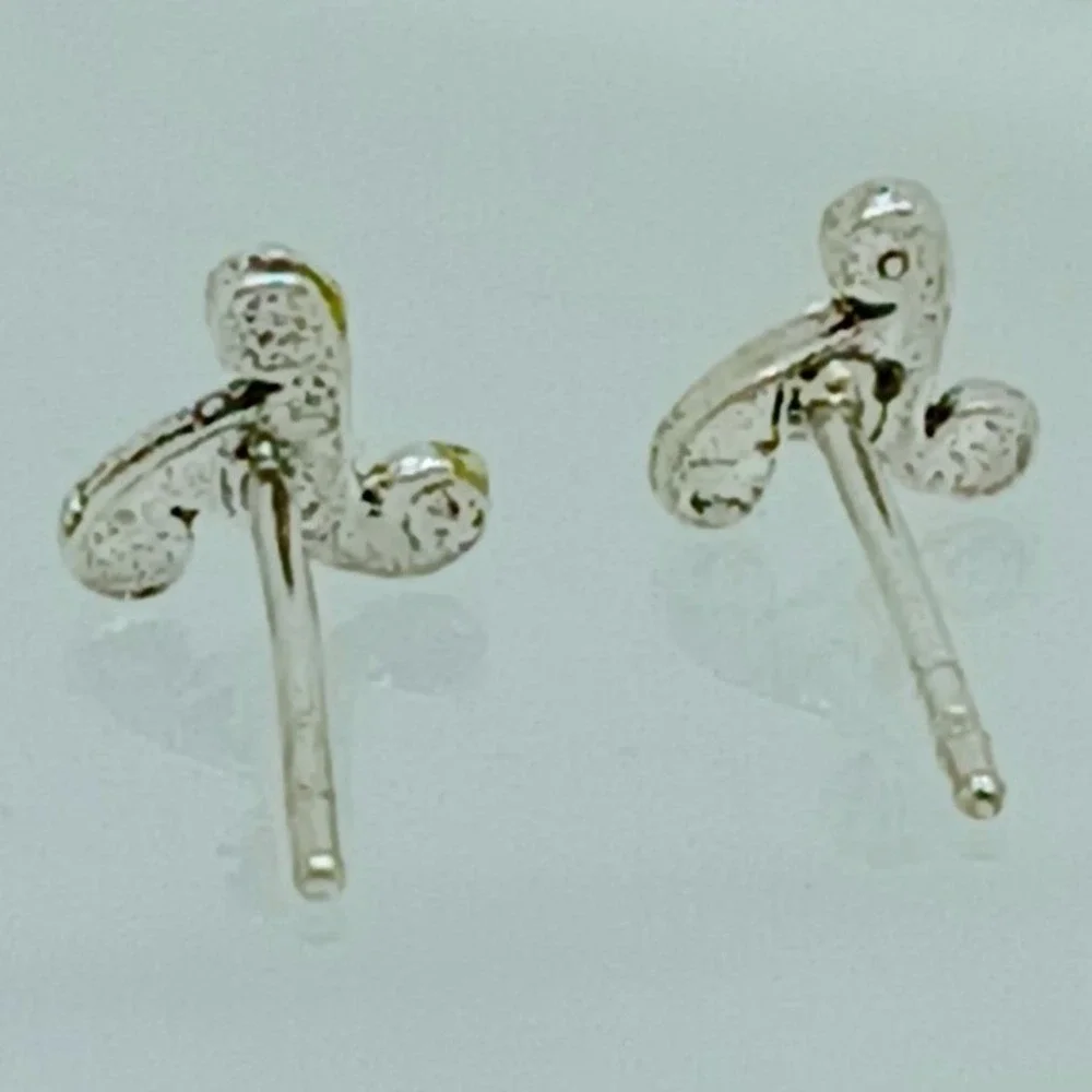 Sterling Silver 925 Celtic Triskelion Stud Earrings Crystal Triple‎ Spiral